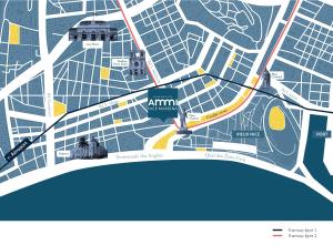 un mapa de la ciudad de Atenas en Aparthotel AMMI Nice Massena - ex Ajoupa, en Niza