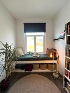 Ένα ή περισσότερα κρεβάτια σε δωμάτιο στο Mooi appartement op wandelafstand van het strand.