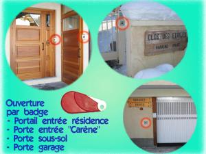 a collage of pictures of a room with a door at Appartement Valloire, 2 pièces, 4 personnes - FR-1-263-45 in Valloire