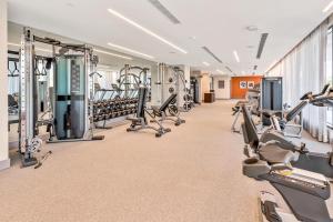 una sala fitness con tapis roulant e macchinari per il cardio-fitness di Provident Grand Luxury Short-Term Residences a Miami