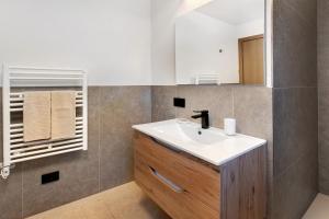 a bathroom with a sink and a mirror at Palipert Nature House in Livigno +17 photos