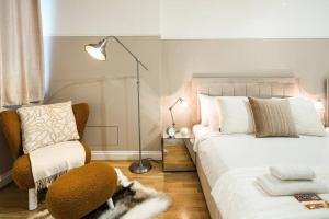 Cama o camas de una habitación en Superb Flat in South Kensington