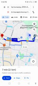 a screenshot of a map of a subway at Sai Homestay in Kanchipuram