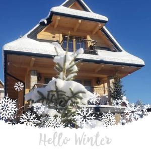 a building covered in snow with a pineapple at TYLKOWA CHATA in Kościelisko