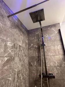 a shower with a light on the ceiling at Eden Stays in Stivichall