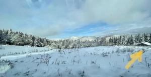 Chata Lesní during the winter