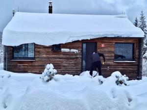 Chata Lesní during the winter