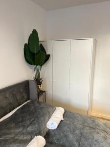 una camera con un letto e un grande armadio di Kölner City Apartment direkt am Zentrum Nähe Hbf a Colonia Altre 2 foto