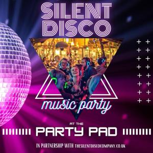 a poster for a music party at the party pad at Luxury Mirror Party Pad with 4 Bedrooms! Silent Disco Package included in Liverpool