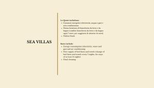 a screenshot of the menu for the sea villas at Villas with air conditioning and shared pool, just a few minutes from La Pelosa beach in Cuile Pazzoni