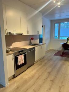 Dapur atau dapur kecil di Modern apartment nearby city centrum