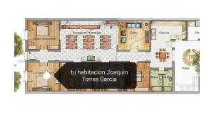 Půdorys ubytování Habitaciones en Casa Céntrica cerca de todo