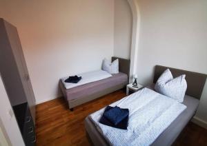 Postel nebo postele na pokoji v ubytování ehemalige Kirche in neuem Glanz