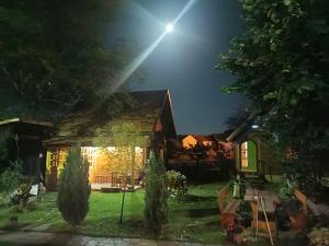 a house at night with a light shining on it at Apartments Vila Selena - Golija in Rudno