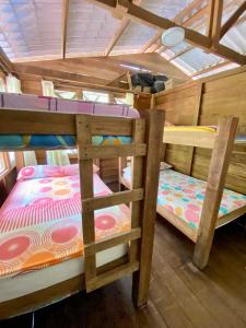 kilka łóżek piętrowych w pokoju w obiekcie Finca Mi Carmencita w mieście Mocoa