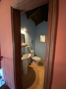 a bathroom with a white toilet and a sink at Casas ALBERTO TELEWORKING in San Miguel de Abona