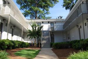 a building with a staircase in front of it at BCA Furnished Apartments in Atlanta