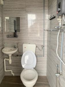 a bathroom with a toilet and a sink at Aayu Chulia in George Town