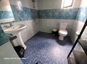 ein Bad mit einem Waschbecken und einem WC in der Unterkunft LA MARINA 3 in Ambodifototra