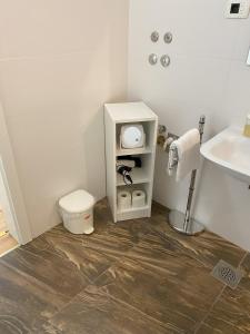 a bathroom with a toilet and a sink at Villa Acernis in Postojna