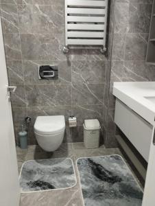 uma casa de banho com um WC e um lavatório em Ebruli 136 em Avcılar