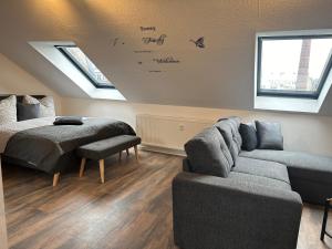 Posezení v ubytování Ferienwohnung Zeitz - Weiße Elster Apartment