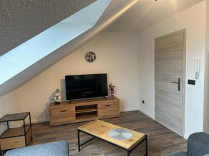 TV a/nebo společenská místnost v ubytování Ferienwohnung Zeitz - Weiße Elster Apartment