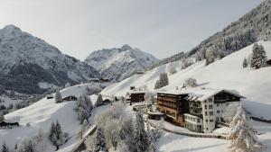 a hotel in the mountains covered in snow at Familotel Alphotel in Hirschegg