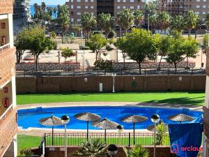 Bazén v ubytování Ubicación ideal, relax y piscina nebo v jeho okolí
