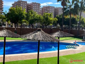 Bazén v ubytování Ubicación ideal, relax y piscina nebo v jeho okolí