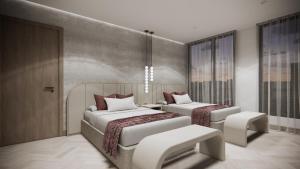 Cama ou camas em um quarto em Le Parc Hotel, Beyond Stars