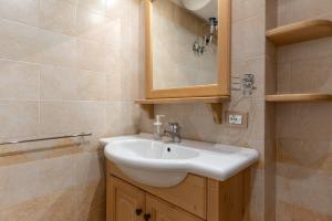 a bathroom with a sink and a mirror at Bilo al Piccolo Gufo in Andalo