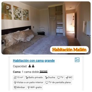 Captura de pantalla de un dormitorio con cama en habitac privada Bed n Bkf Patagonia Norte - Puerto Varas Homestay - BnB Plus, en Puerto Varas