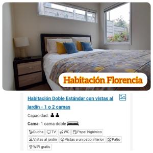 página de Facebook de un dormitorio con cama y ventana en habitac privada Bed n Bkf Patagonia Norte - Puerto Varas Homestay - BnB Plus, en Puerto Varas