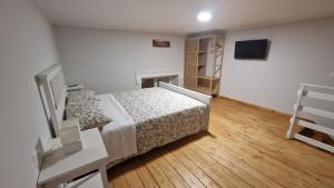 ein Schlafzimmer mit einem Bett und einem TV. in der Unterkunft VG Apartments in Ercolano