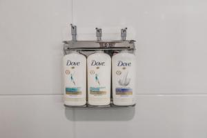 a group of three white gas cylinders on a shelf at Holiday Inn Express Toronto-North York, an IHG Hotel in Toronto