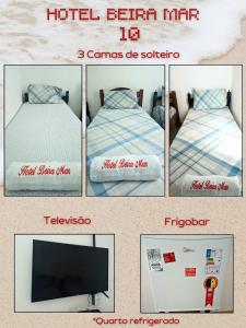 Giường trong phòng chung tại Hotel Beira Mar