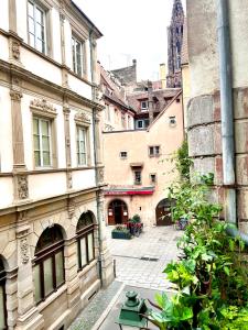 ストラスブールにあるLes tonneliersの建物のある街路