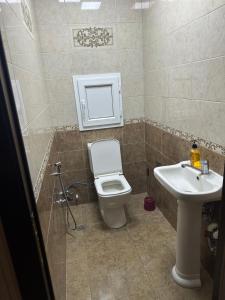 a bathroom with a toilet and a sink at Ahmedli in Baku