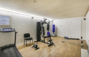 uma sala com um ginásio com equipamento de exercício em Pet Friendly Home In Borso Del Grappa With Wifi em Borso del Grappa