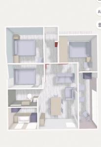 a floor plan of a room with a desk at Apartment 10 minutes by the SJO airport - in Alajuela City