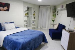 Tempat tidur dalam kamar di Departamento a 2 min de Plaza de Huaraz