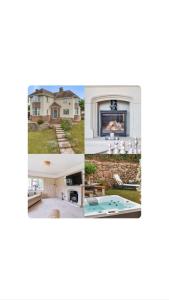 een collage van drie foto's van een huis bij Luxury Hot Tub Home Torquay in Torquay