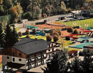 an aerial view of a park with a playground at Gästezimmer Lercher in Sankt Veit im Pongau