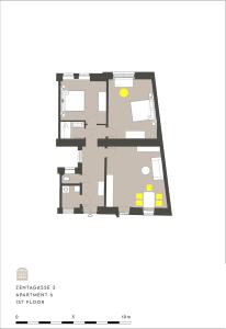 Půdorys ubytování HeyMi Apartments Zentagasse
