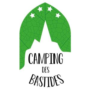 una hoja verde con las palabras "camping des bistles" en Camping des Bastides, en Salles