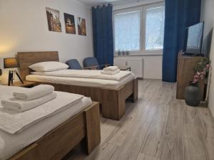 Posteľ alebo postele v izbe v ubytovaní Apartament w Śródmieściu