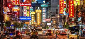 Chinatown景观或在旅舍看到的城市景观
