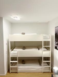 a room with white shelves in a room at Neue Moderne FeWo Europa-Park & Rulantica in Ringsheim