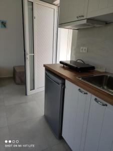 eine Küche mit Spüle und Geschirrspüler in der Unterkunft Yannis Apartments in Ammoudara